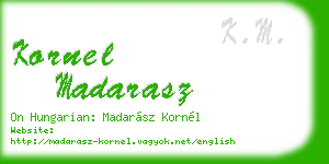 kornel madarasz business card