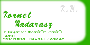 kornel madarasz business card